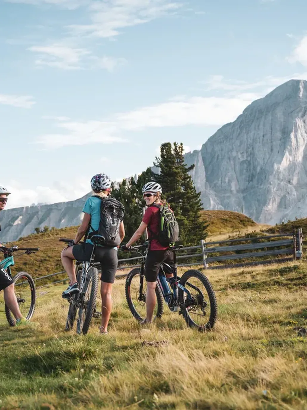 Group by bike Sass de Putia, Dolomites