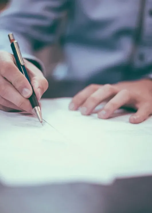 Man writing on paper